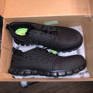 Reebok black work shoes